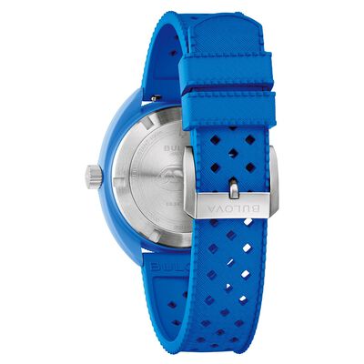 45mm Men's Bulova Snorkel Watch with a Blue Dial and Blue Strap