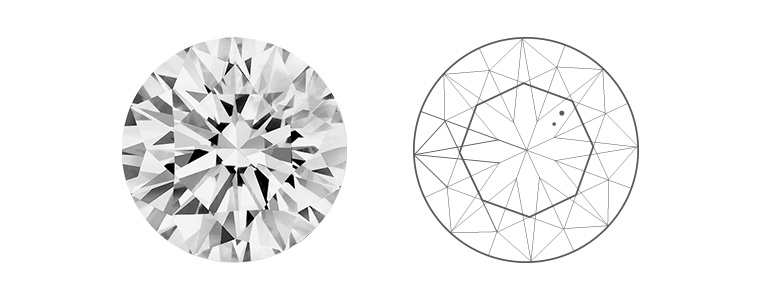 Very Very Slightly Included diamond diagram