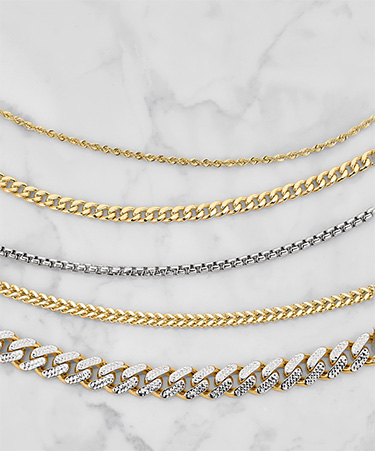 Assortment of men's chains.