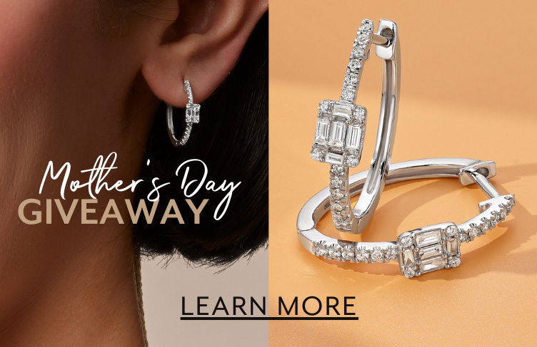 Mother's Day Giveaway | Kallati 1/3 ct. tw. Diamond Hoop Earrings in 14K White Gold | Learn More